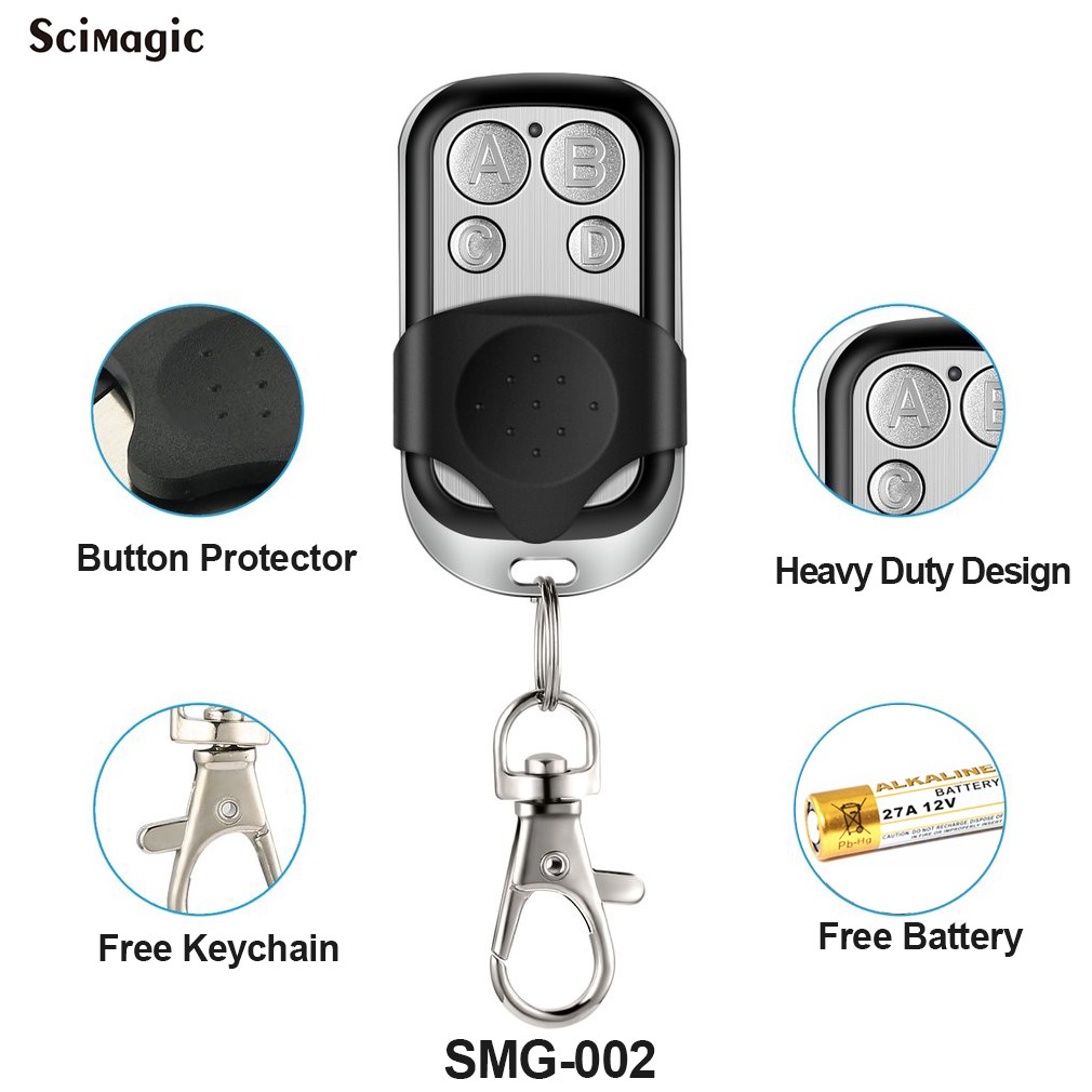 Compatible ECOSTAR RSC2 RSE2 433Mhz Remote Control Rolling Code With Keychain Battery For Garage Gate Door