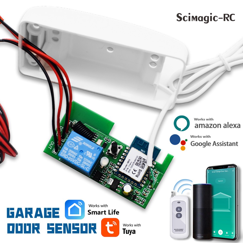 Tuya Wifi الذكية باب المرآب فتاحة RF 433mhz التحكم عن بعد التبديل فتح/إغلاق لا محور تتطلب لجوجل المنزل اليكسا جديد