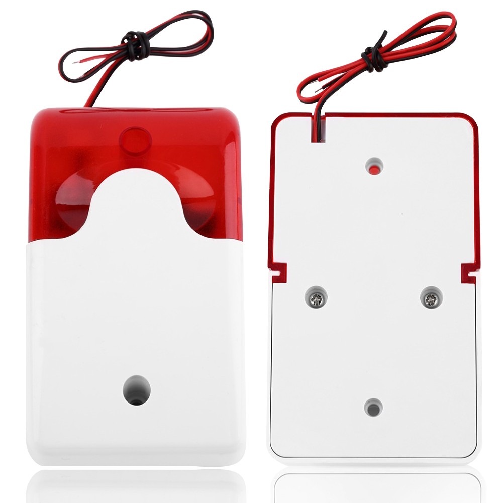 Security Flashing Farm Plastic Durable Wired Home Anti Theft Signal DC 12V Sound Alarm Light