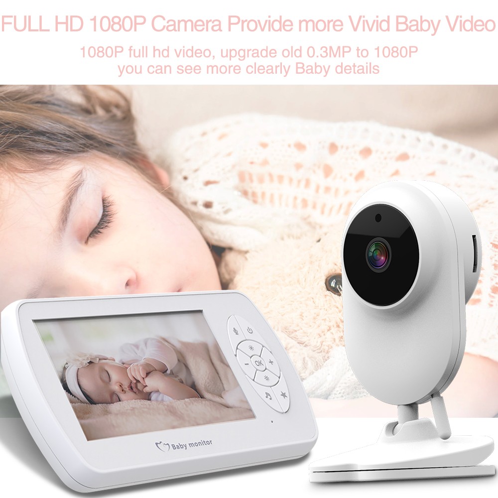 4.3 Inch 1080P Baby Monitor Two Way Audio Video Nanny Home Security Camera Babyphone Cameras Night Vision Temperature Monitoring