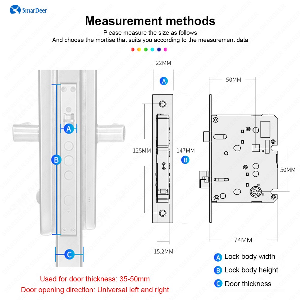 Smart Smart Lock With Wifi Fingerprint Lock Support Fingerprint/Password/RFID Card/Key/TTlock Bluetooth/Tuya Wifi Unlock