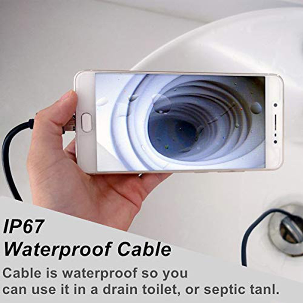 1600 x 1200 USB C Endoscope Camera Waterproof 8mm Lens With White Light 5M Hard Cable Type C Endoscope For Android Windows