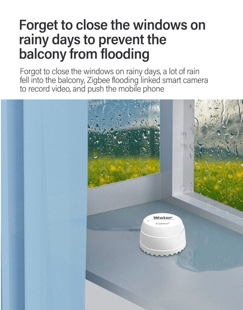 ZigBee Tuya Water Level Detector Leak Sensor Alarm Leak Detector Smart Life APP Flood Alert Overflow Security Alarm System