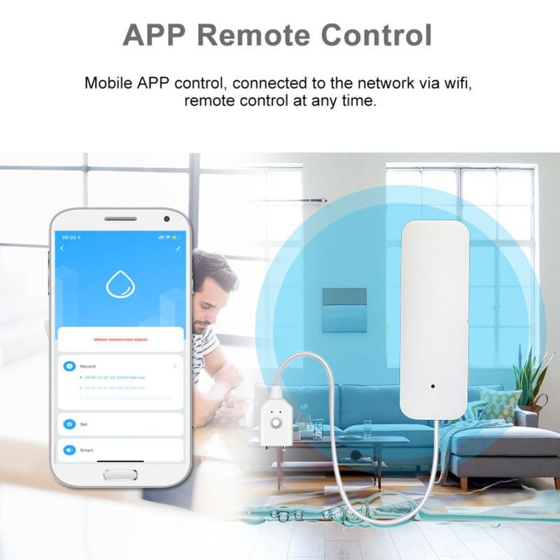 Tuya Water Leak Alarm Wifi/Zigbee Water Leak Detector Flood Alert Overflow Smart Home Security Alarm System Work With Smart Life