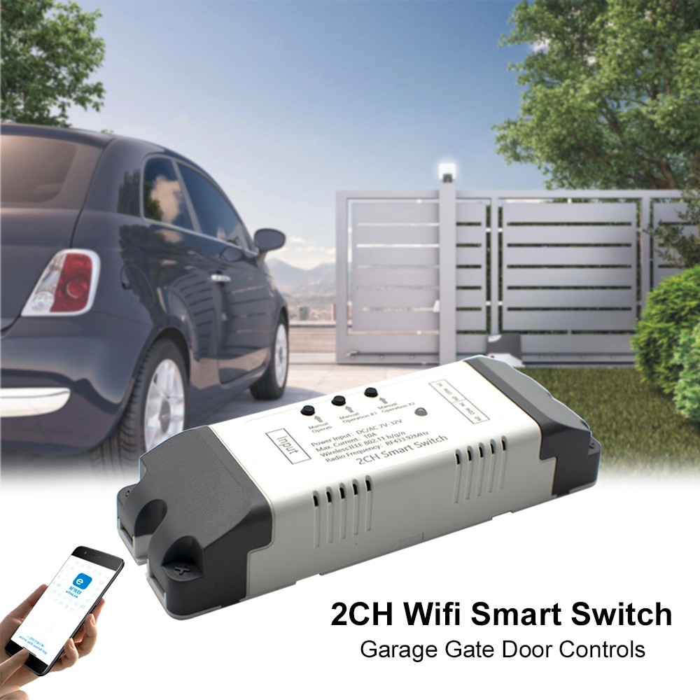 DC 7-32V DC 7-32V 24V 12V 85V-250V USB 5V DC Self-locking Wireless Interlock Switch Controller Ewelink Garage APP Ewelink