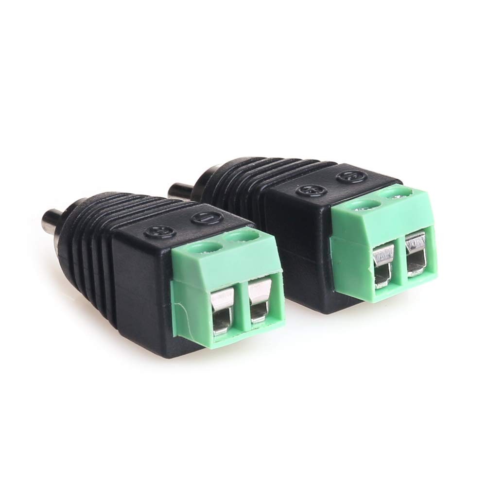 10pcs 2pcs BNC Male Connectors RCA Plug JR-R55 with Audio to Terminal Block for CCTV Camera AHD CVI Camera TVI Camera