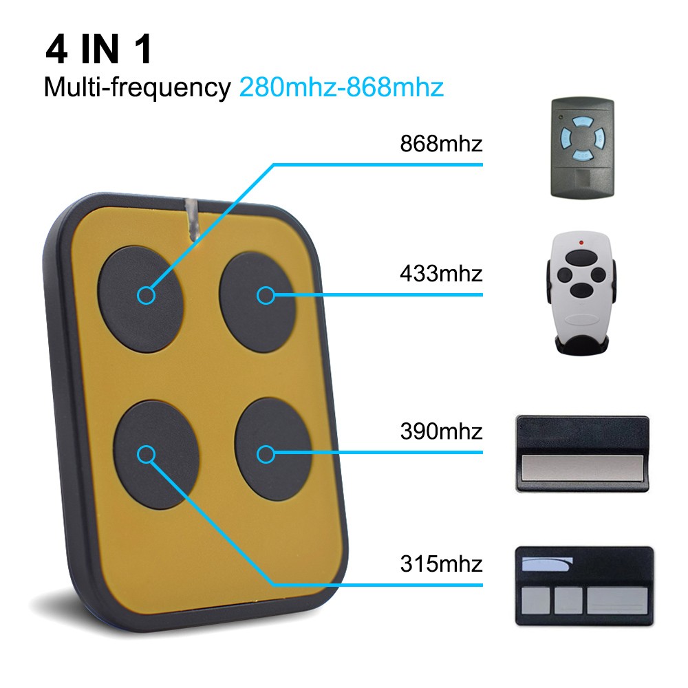 10pcs Garage Door Remote Control 433.92MHz 868MHz 315MHz 390MHz 433.42mhz Rolling Code Gate Control Duplicator Opener Key Fob