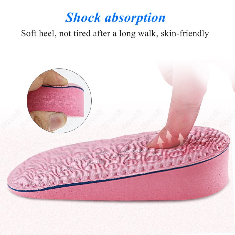 Memory Foam Invisible Height Increase Insoles For Women's Shoes Soles Inner Heel Insert Molds Lift Increase Insoles