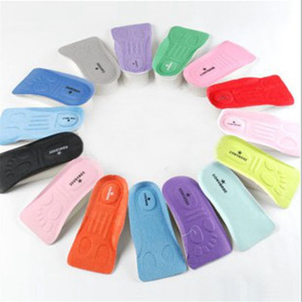 1 Pair Height Increasing Shoes Insoles For Shoes Foam Rubber Longer Shoe Insert Concave Invisible Inner Shoe Soles Color Random