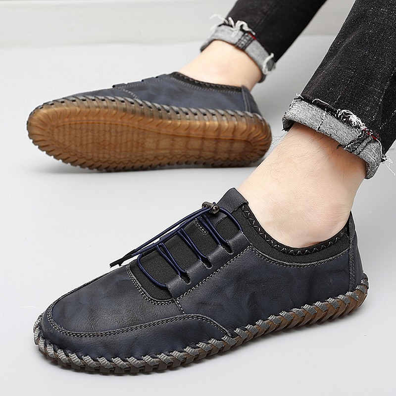 2022 Classic Casual Shoes For Men Peas Walking Shoes Loafers Breathable Comfortable Mens Moccasins Shoes Big Size 37-48