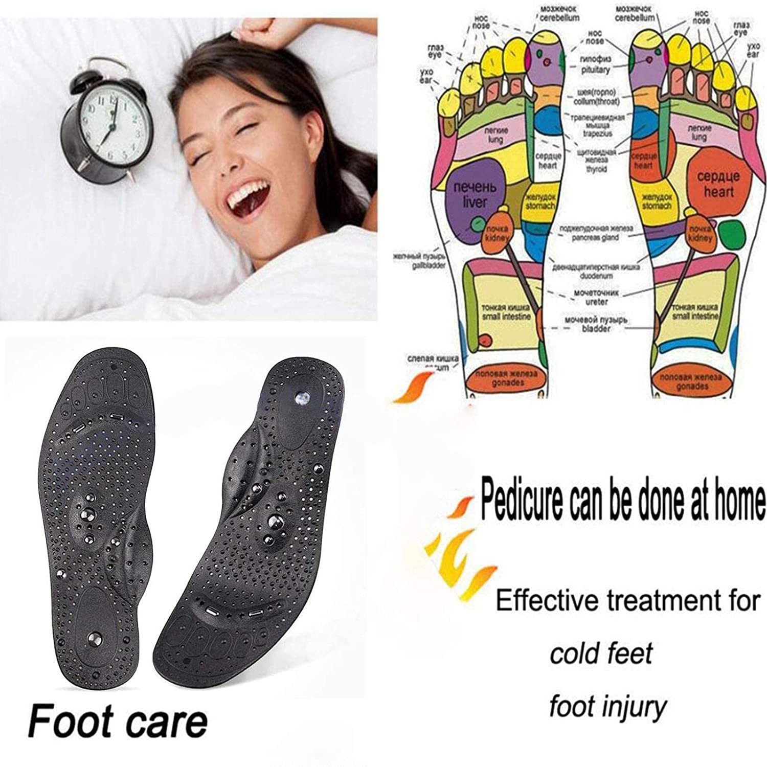 NOIPACE Magnetic Acupressure Shoe Insoles Foot Massage Shoe Pad Therapy Slimming Insole for Weight Loss Pain Relief Shoe Inserts