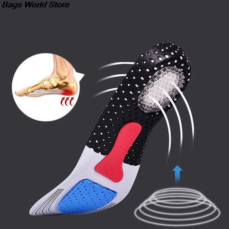 1 Pair Unisex Solid Silicone Gel Insoles Foot Care For Plantar Fasciitis Heel Spur Sports Shoe Pad Insoles Arch Orthotic Insole