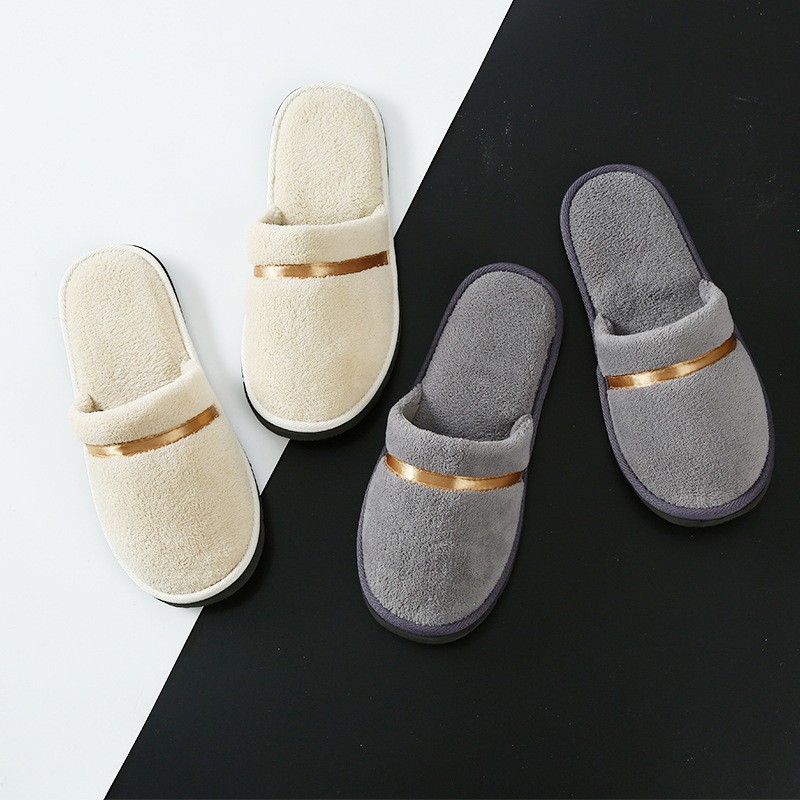 New Disposable Men Women Slippers Coral Fleece Autumn Winter Home Guest Unisex Slippers Hotel Beauty Club Washable Shoes Slippers