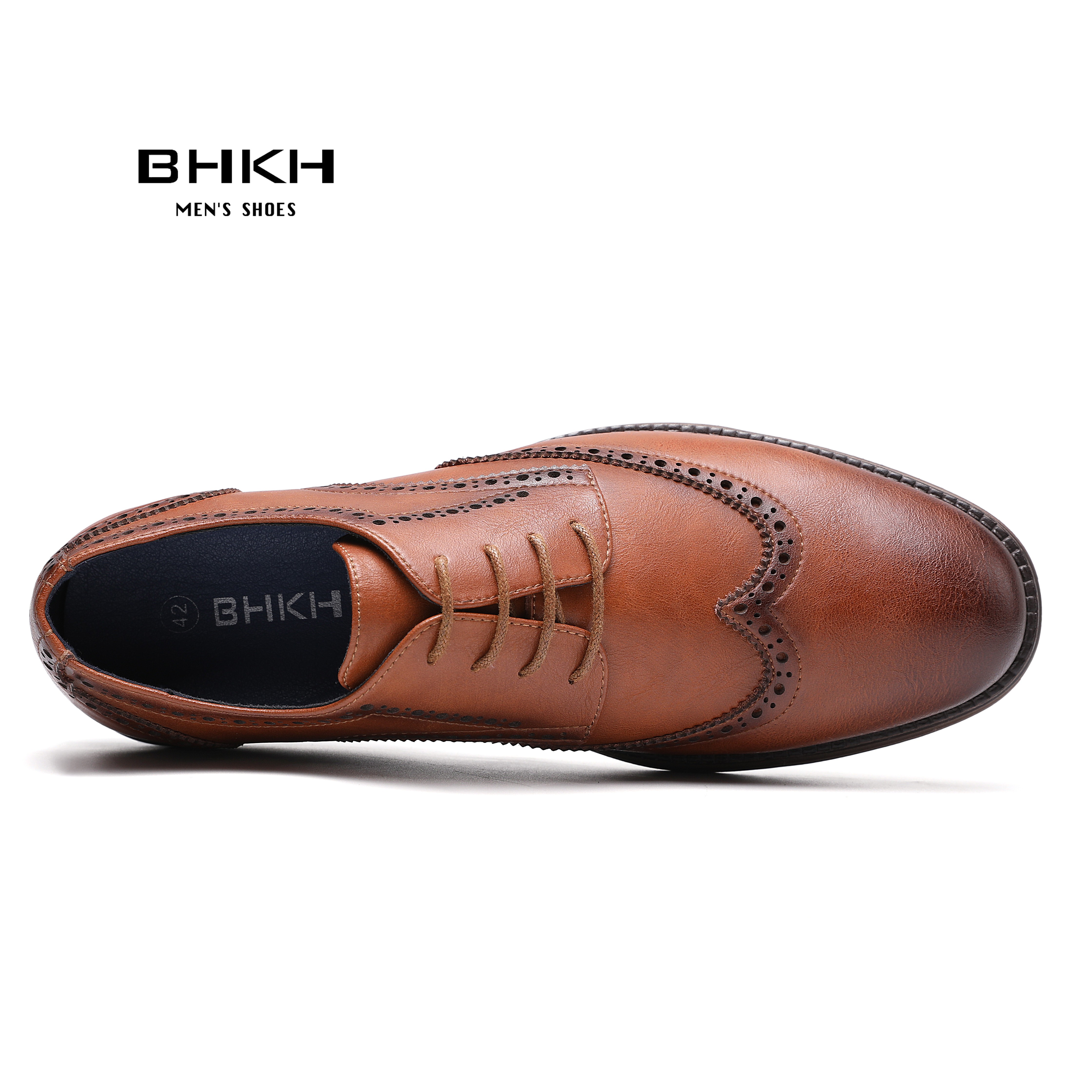 BHKH 2022 Genuine Leather Dress Shoes Comfortable Men Casual Shoes Smart Business Office Work Lace-up Men Shoes