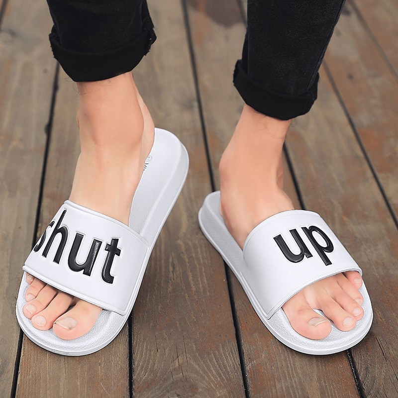 Men's slides summer breathable non-slip soft home sandals couple open-toed fashion outdoor non-slip sandals beach slippers