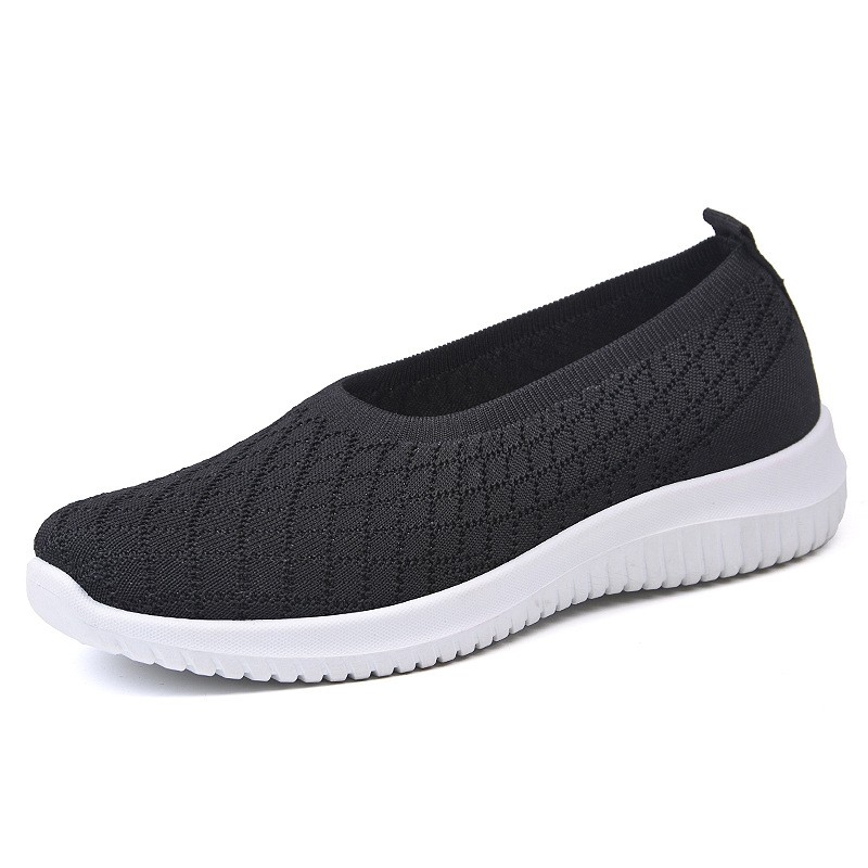 Fashion Flat Shoes Women Casual Comfortable Lightweight Soft Sole Slip Mesh Women Shoes Breathable Mom Shoes Wedge Sneakers