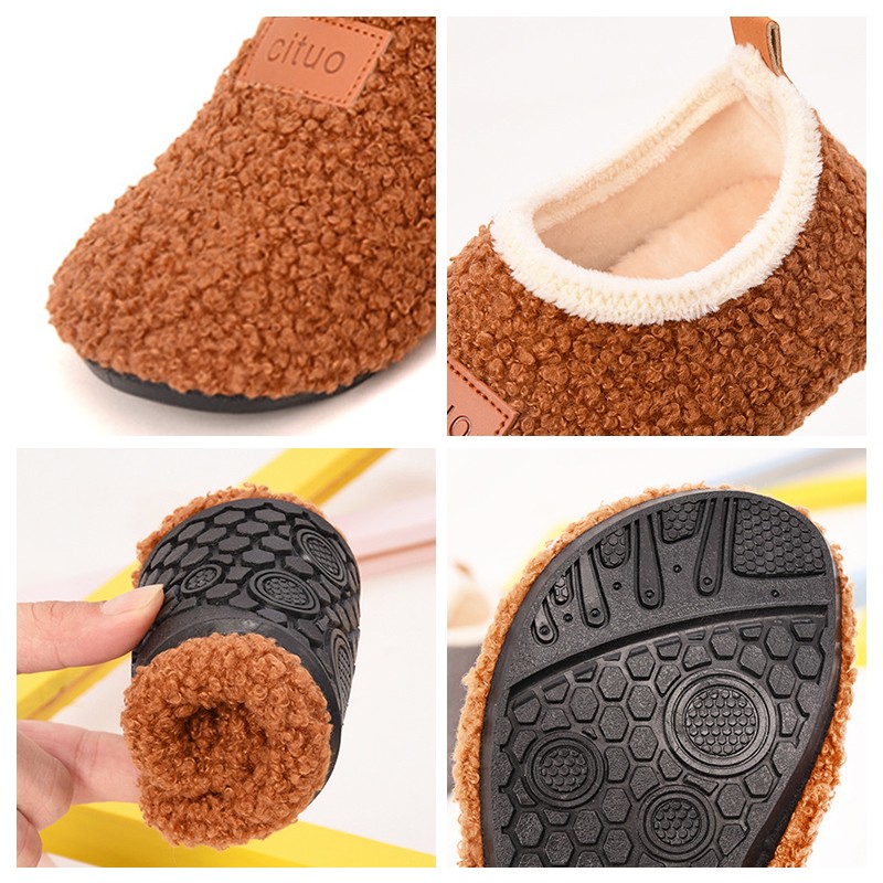 Winter Kids Girls Boys Warm Walkers Infant Baby Winter Women Shoes Soft Cute Mom Baby Indoor Slippers Children Floor Shoes