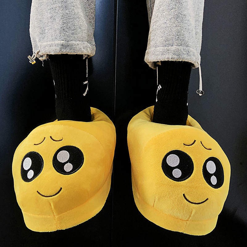 2022 new tube men slippers funny winter couples plush soft shoes indoor cartoon slippers men slides non-slip home tennis shoes