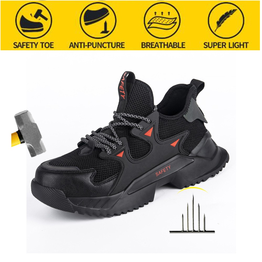 Men's safety shoes breathable anti-smashing anti-puncture safety shoes work shoes new all seasons