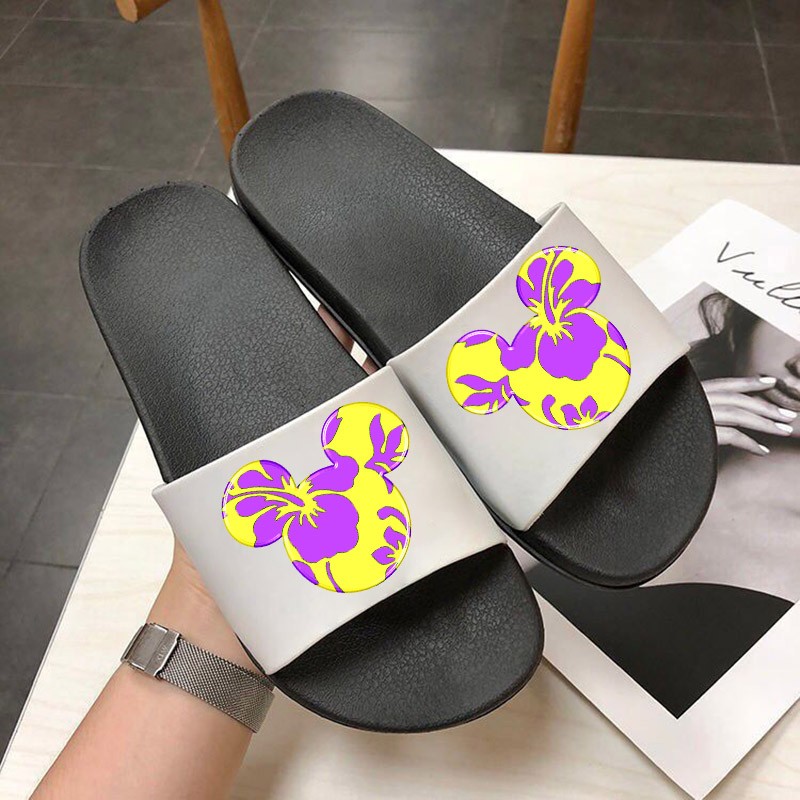 Women Cartoon Slippers Summer Indoor Slippers Cute Animal Beach Flip Flops Bathroom Home Slippers Non-slip Bathroom Home Slides