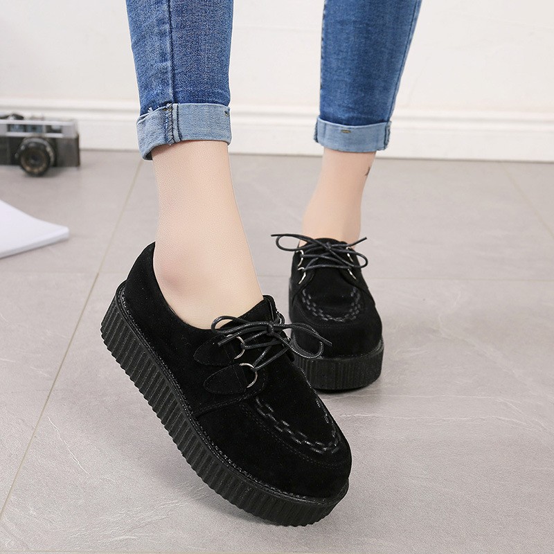 Creepers Casual Shoes Woman Plus Size Sneakers Women Shoes Ladies Platform Shoes 2022 Lace-up Women Flats Female Shoes Loafers