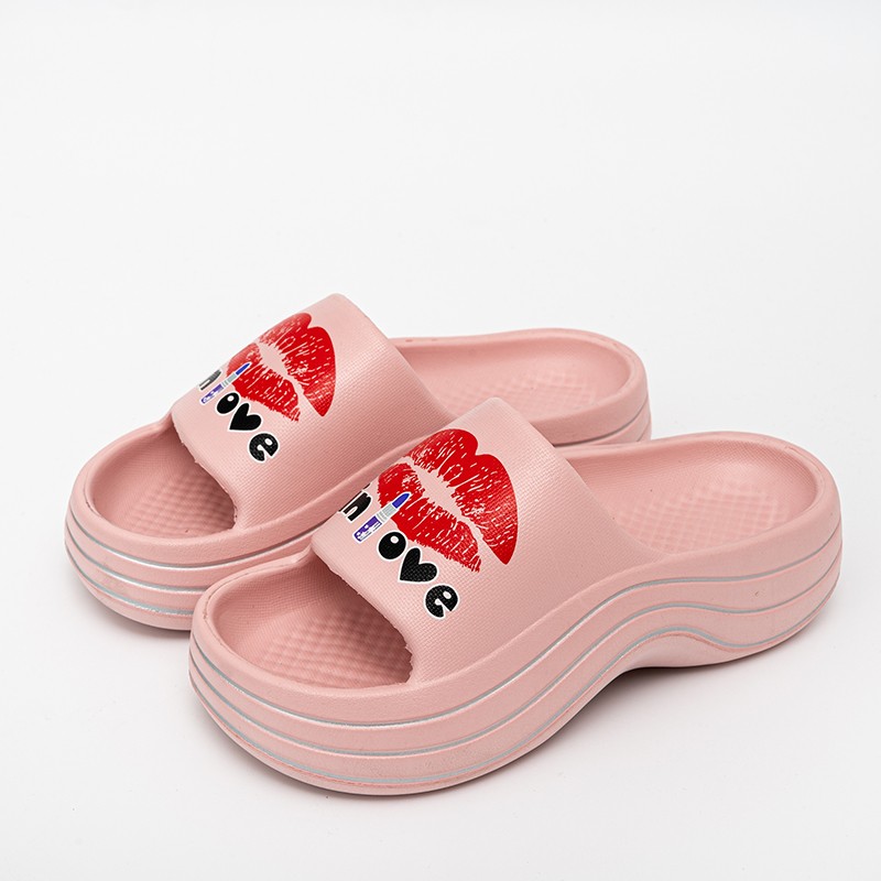 Sexy Lips Print Women Summer Slippers Fashion EVA Thick Platform Beach Sandal Home Slippers Non-slip Flip Flops for Women