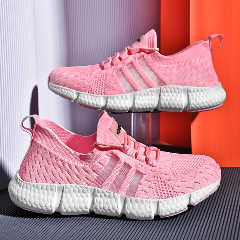 Fashion Running Sneakers Women's Mesh Breathable Lace Up Couple Sneakers Outdoor Gym Non-slip Plus Size 35-46 Ladies Trainers