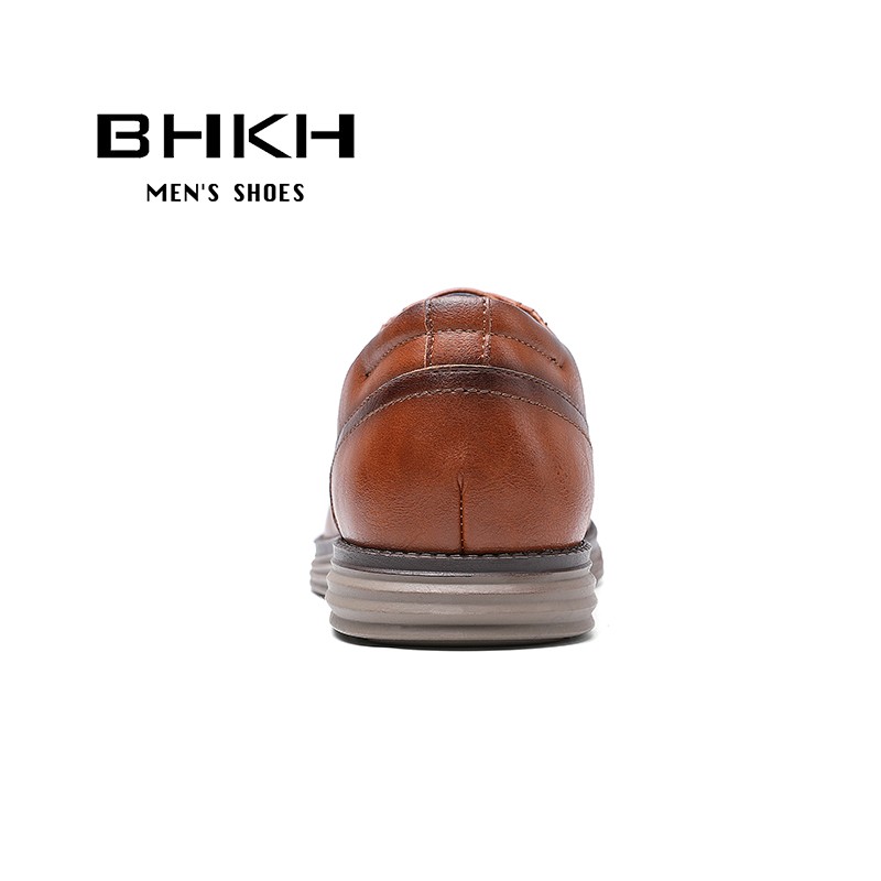 BHKH 2022 Autumn/Winter Leather Men Casual Shoes Smart Business Office Work Lace-up Dress Men Shoes