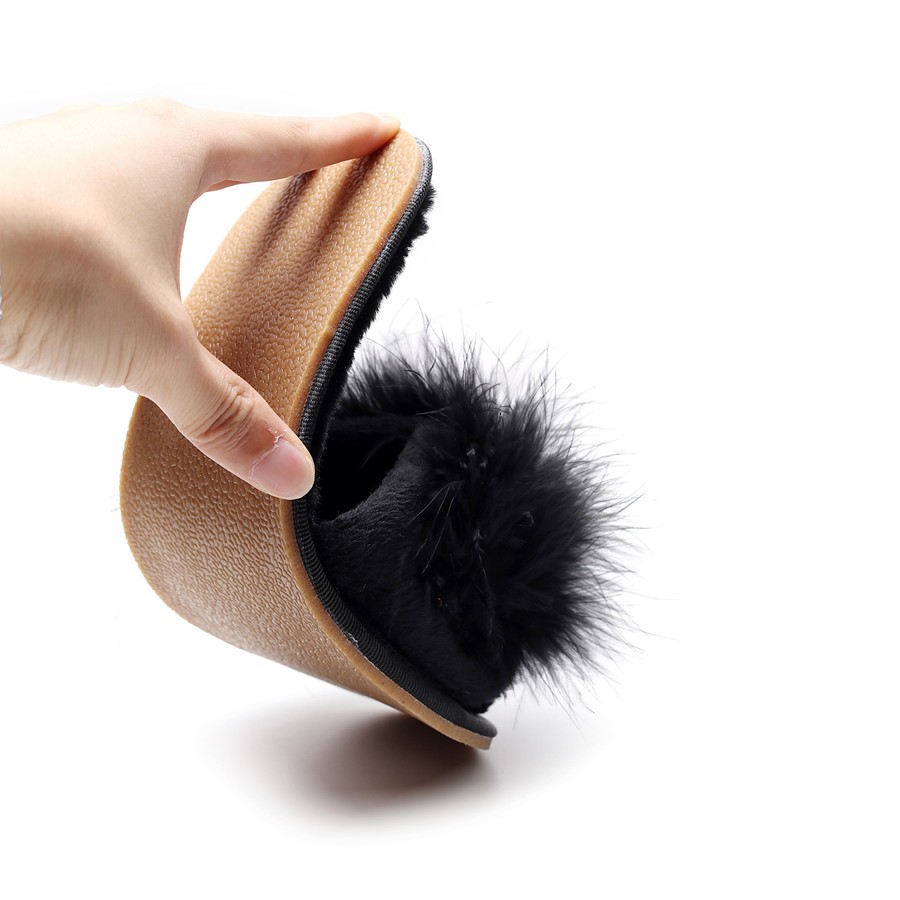 Vauekey - Home Faux Fur Slippers Flat Women Shoes Spring Summer Winter 2020 Free Delivery