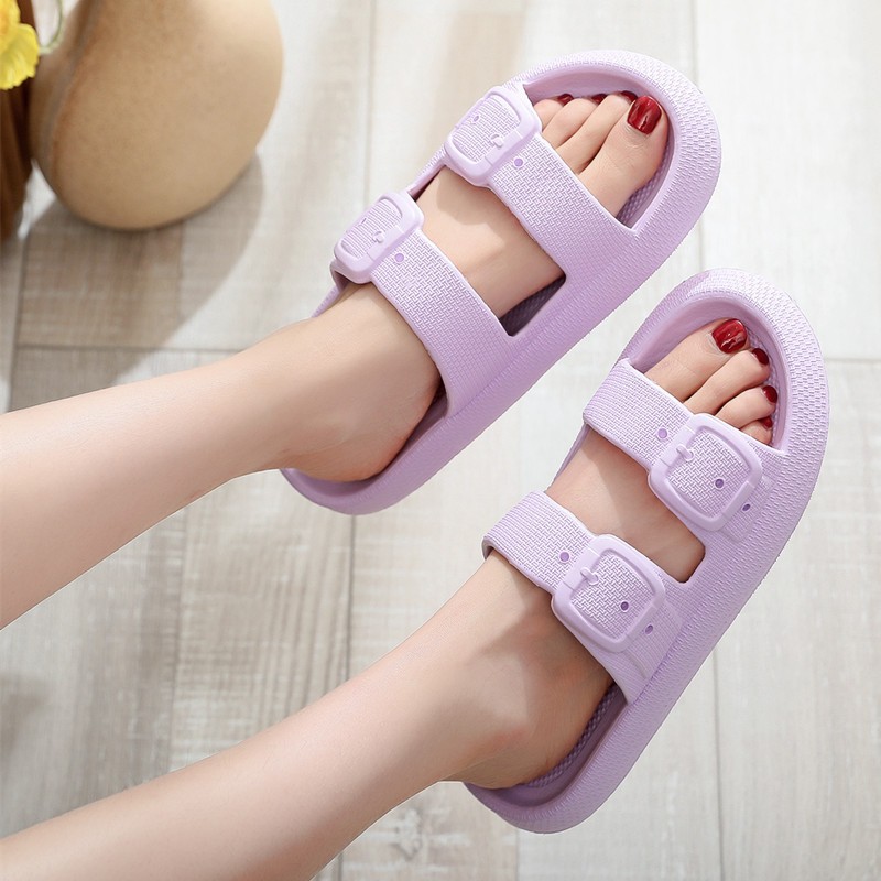 Rimocy 2022 Fashion Summer Slippers Women Soft EVA Insole Female Sandals Buckle Platform Slippers Female Shoes 45