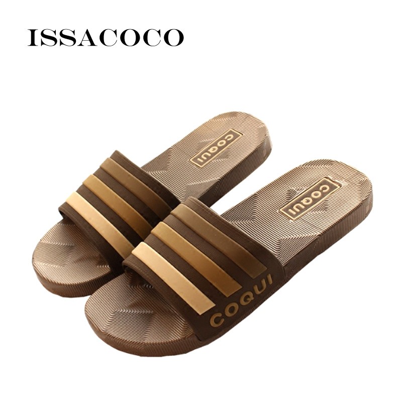 ISSACOCO New Home Slippers Man Slippers Shoes Men Sandals Man High Quality Soft Bathroom Beach Shoes Pantuflas Terlik Chinelo