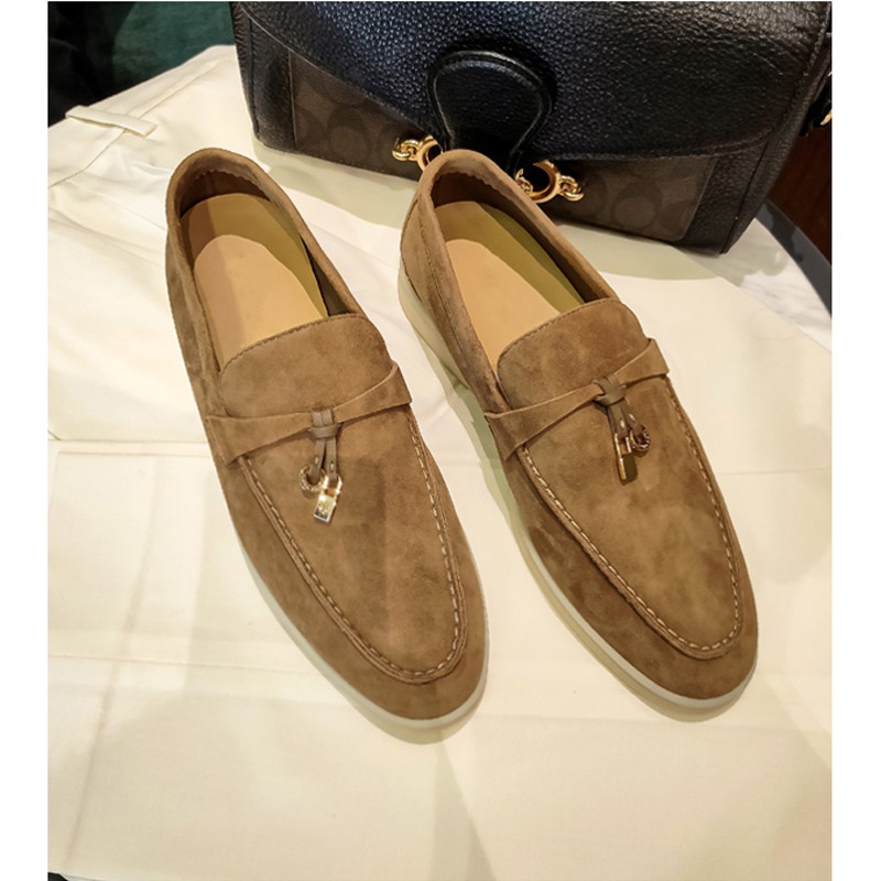 LP Loafers Spring High Quality Autumn 2021 Flat Leather Women Casual Shoes Soft Soled size34-42