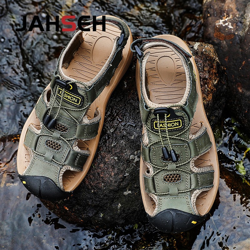 Size 38~48 New Sandals Genuine Leather Gladiator Sandals Brand Outdoor Beach Shoes For Men Summer Leather Casual Shoes Sneakers