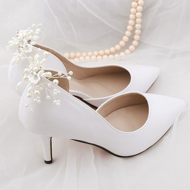 1pc Simulated Pearl Shoe Buckle Floral Beads Elegant DIY High Heel Charms Women Shoes Clips Buckle Fashion Sandals Decoration