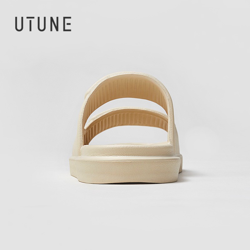 UTUNE Cream Slides Slippers for Women Indoor Shoes Bathroom Warm Summer EVA Home Sandals Men Memory Foam Outside Slippers