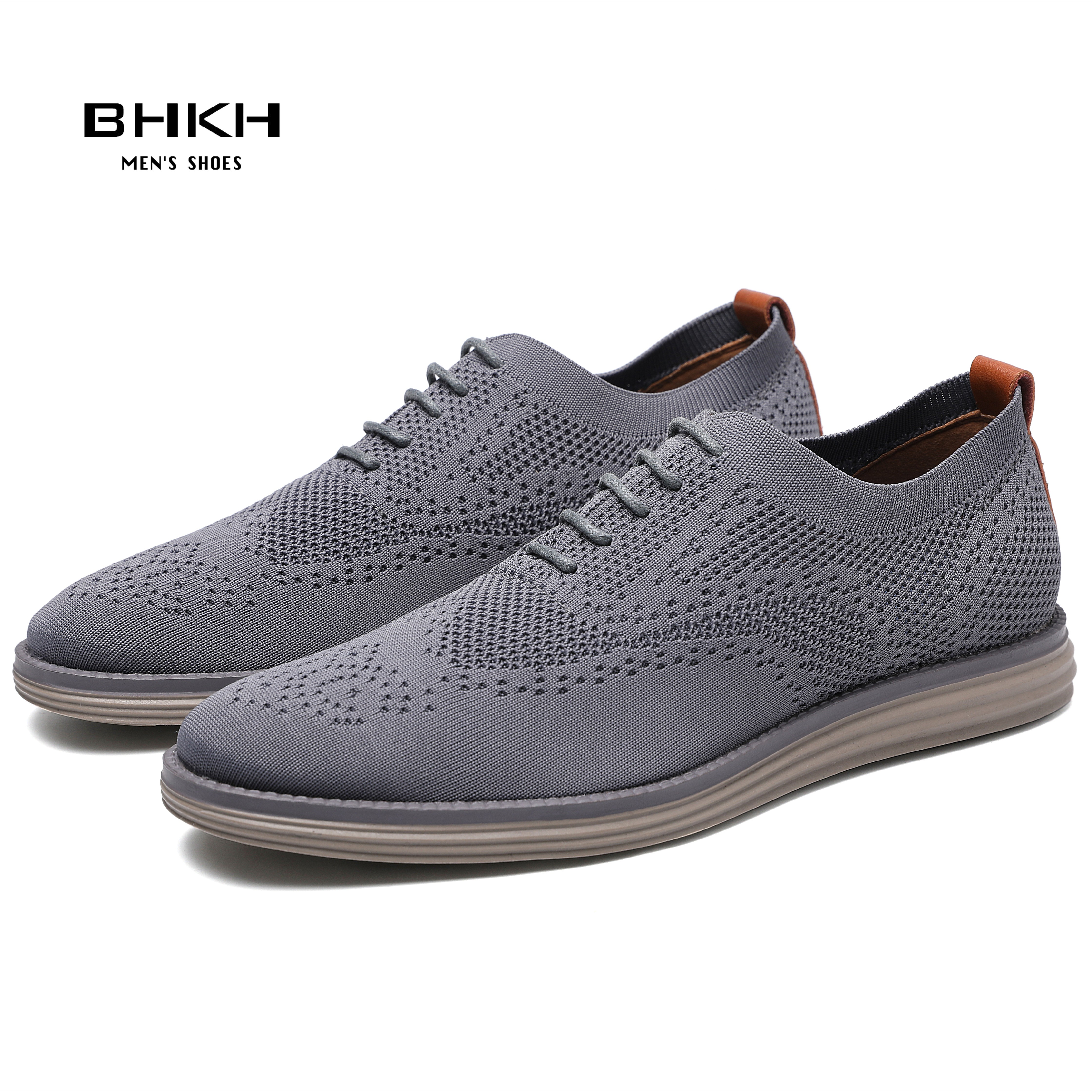 BHKH 2022 Breathable Knitted Mesh Casual Shoes Lightweight Smart Casual Shoes Office Work Shoes Men's Shoes