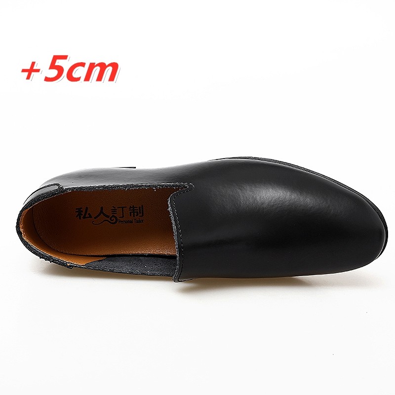 Loafers Men Elevator Shoes Men's Casual Shoes Male Business Cow Leather Shoes Height Increasing Shoes Slippers 5cm Tall Formal