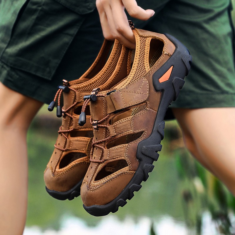 Summer Outdoor Platform Sandals Casual Hiking Men Leather Comfortable Breathable Light Beach Classics Fisherman High Quality