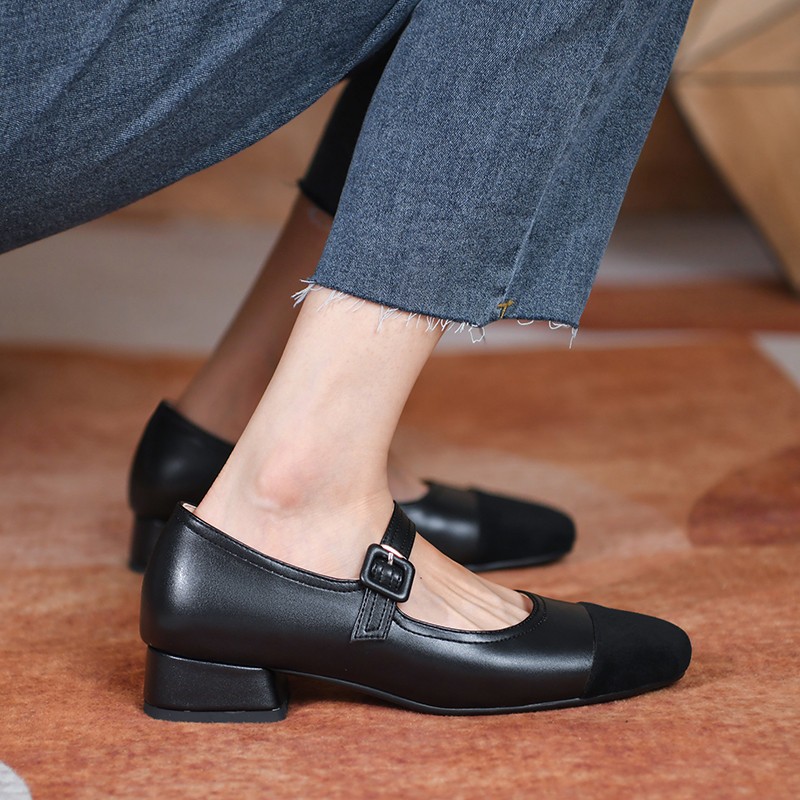 FEDONAS Spring Summer Women Pumps Concise Fashion Sweet Low Heel Buckle Mary Janes Shoes Woman 2022 Casual Office Ladies Dress