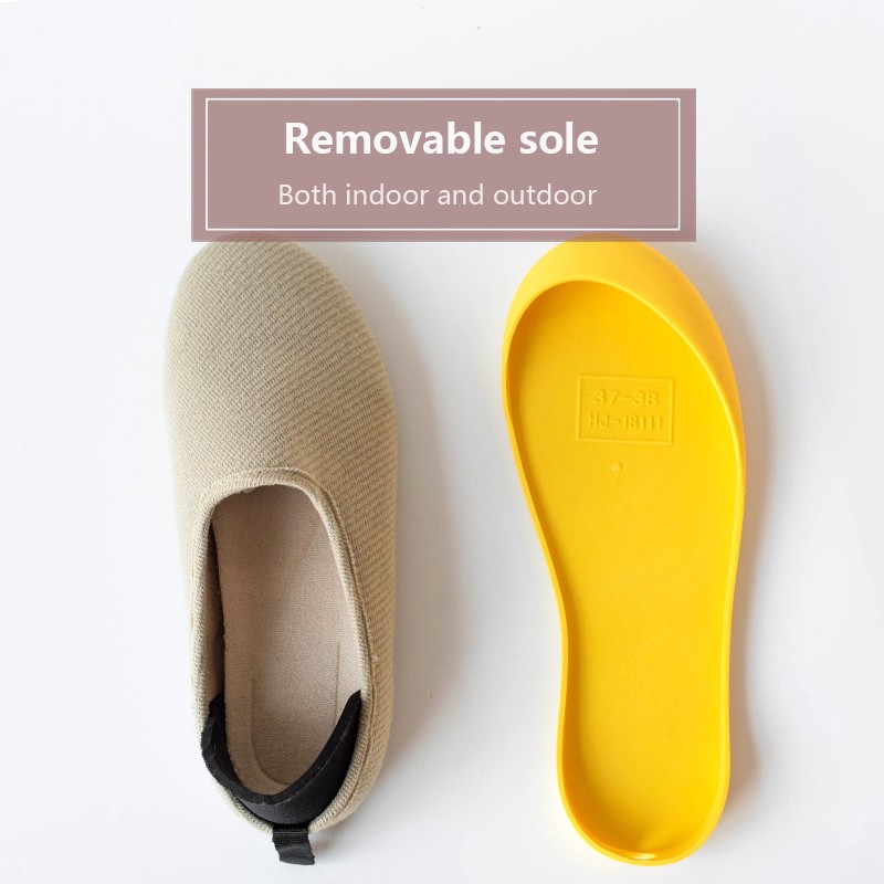 UTUNE Insoles with Removable Sole Home Shoes Insoles Waterproof Silent for Walking Dual Purpose Shoes Flat Shoes TPR EVA