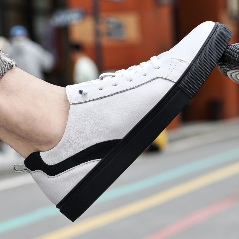 Leather shoes casual sneakers men's shoes comfortable quality leather shoes men's Korean version white shoes