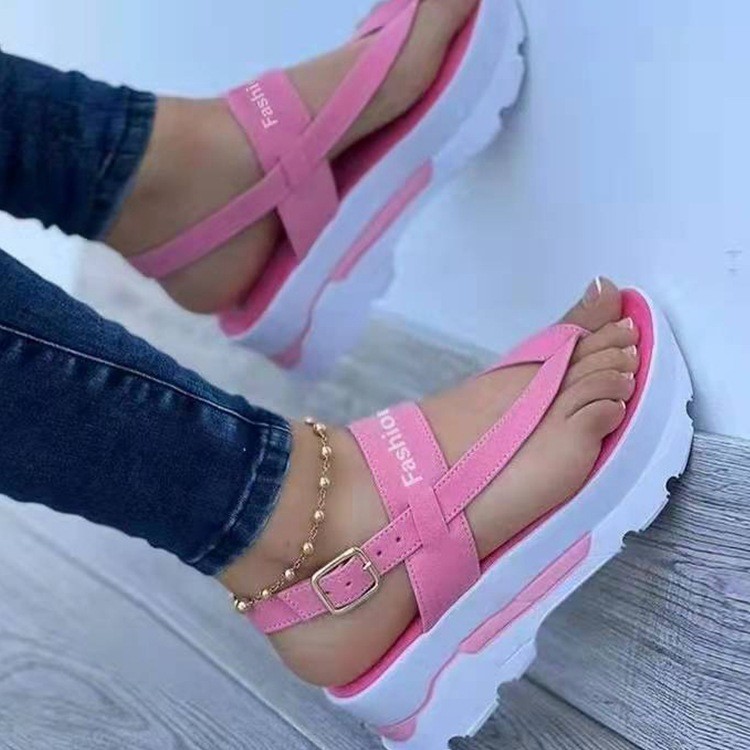 Women's Platform Wedges Sandals Ladies 2022 New Summer Sandals Buckle Non-slip Beach Sandals Plus Size 35~43 Sandalias Femininas