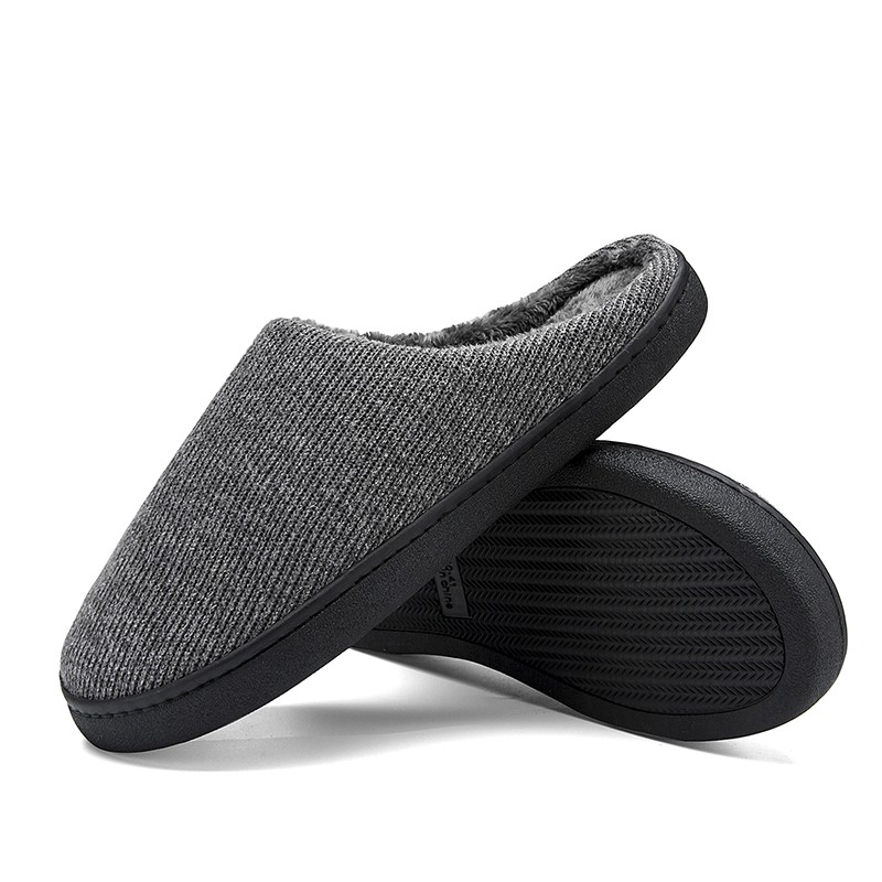 Men Slippers Indoor Floor Flat Shoes Winter Warm Cotton Plush Slippers Couples Fashion Casual Home Slippers Bedroom Slippers