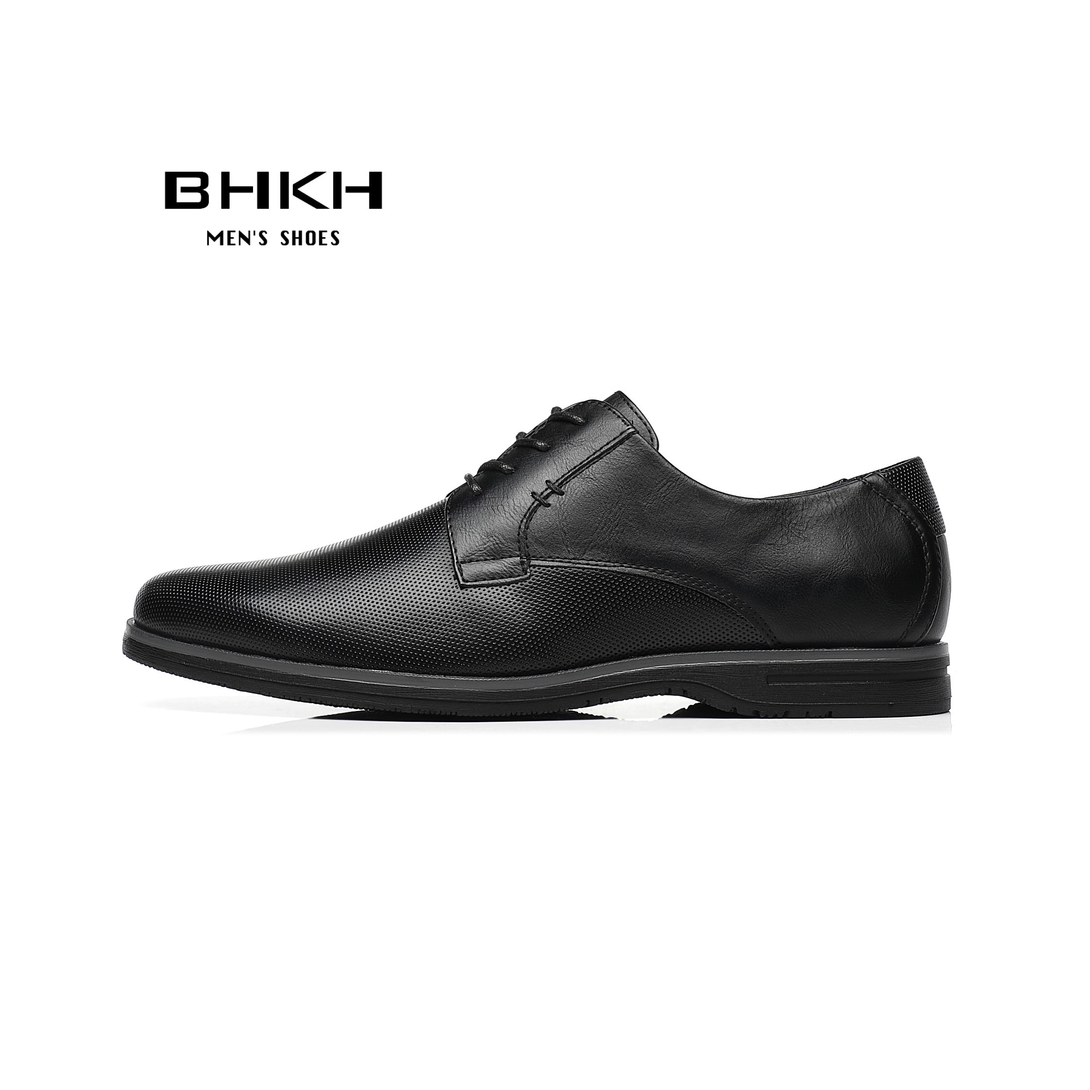 BHKH 2022 leather men casual shoes work office lace-up light dress men shoes