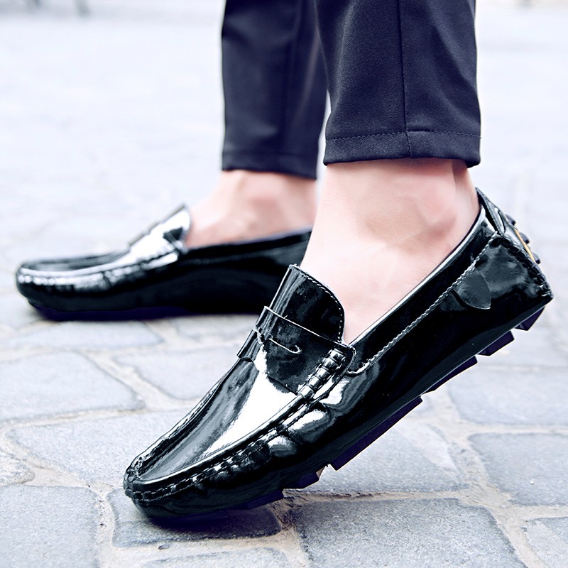 split genuine leather mens loafers luxury brand 2020 fashion handmade moccasins men black casual shoes slip on men boat shoes