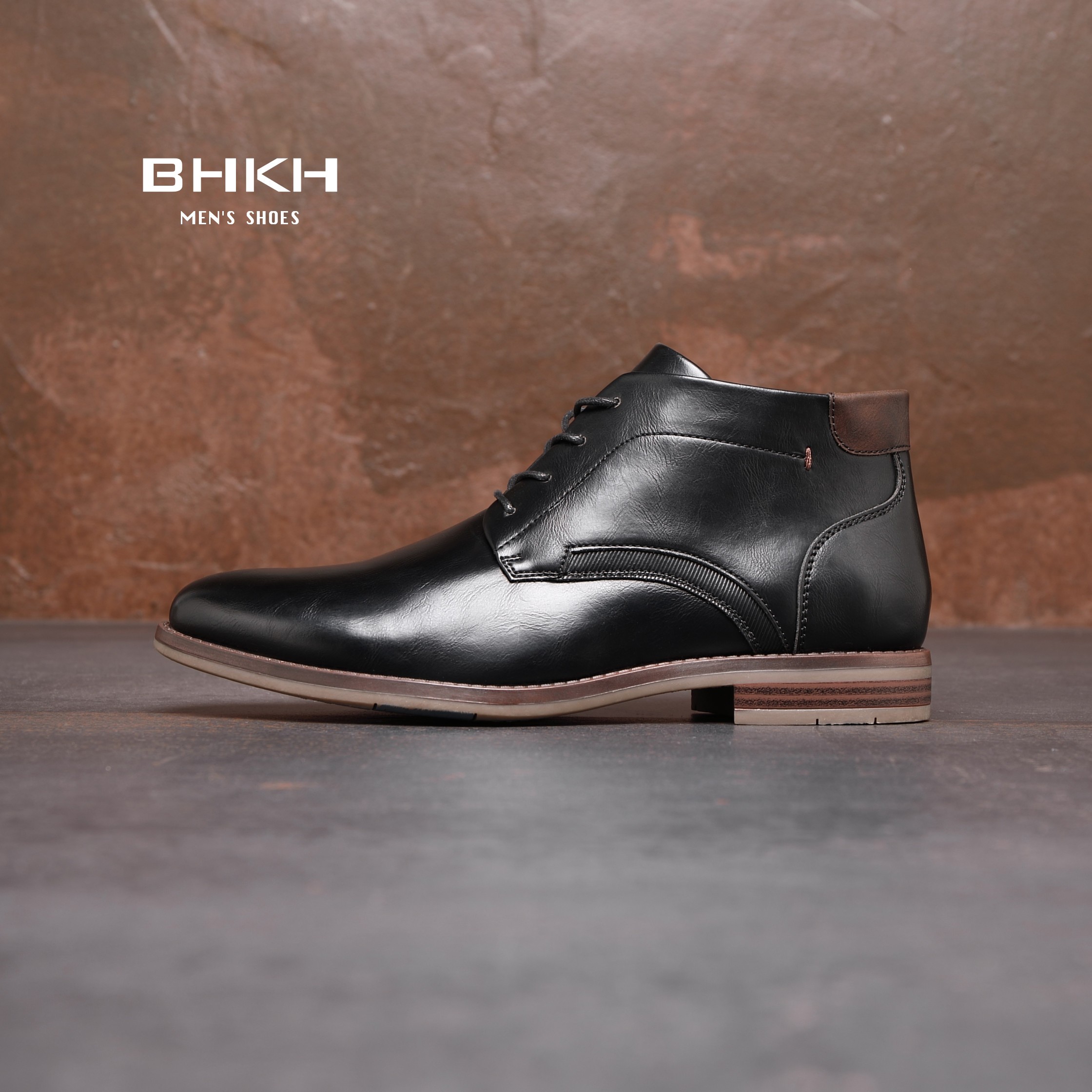 BHKH 2022 Autumn/Winter Men Boots Lace-up Ankle Boots Smart Business Office Work Dress Formal Shoes Men's Shoes