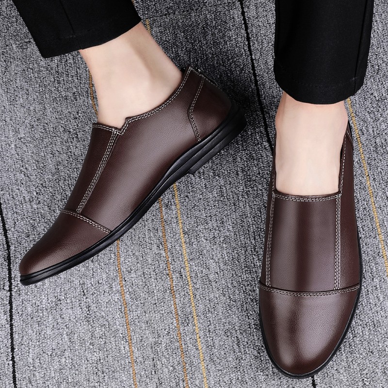 Summer outdoor soft men shoes leather loafers slip on comfortable driving shoes moccasins casual driving shoes