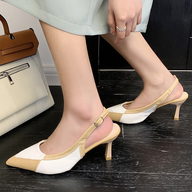 Lucifer 2022 Fashion Women Pointed Toe Stiletto High Heels Summer Shoes Open Toe Ladies Sandals Green Back Strap