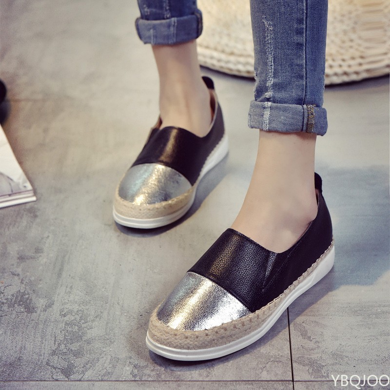 Women flat shoes shallow loafers slip on summer autumn fashion platform round toe sweet casual flat comfortable