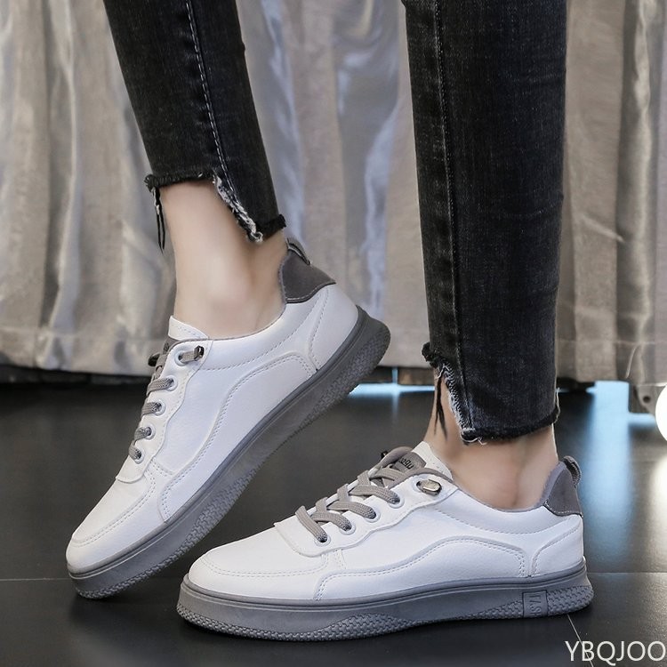 Comfort Sneakers Women Lace-up PU Leather Casual Shoes White Woman Sneaker Women Flats Zapatillas Mujer Tenis Feminino Pink